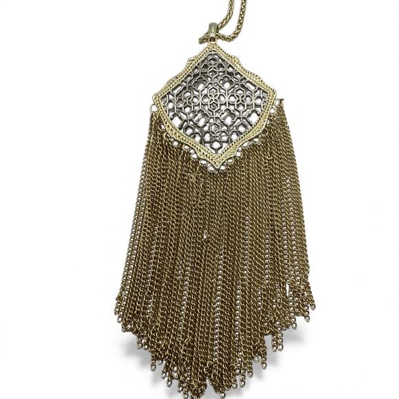 Kendra Scott Kingston Long Pendant Fringe Necklace - Picture 3 of 5